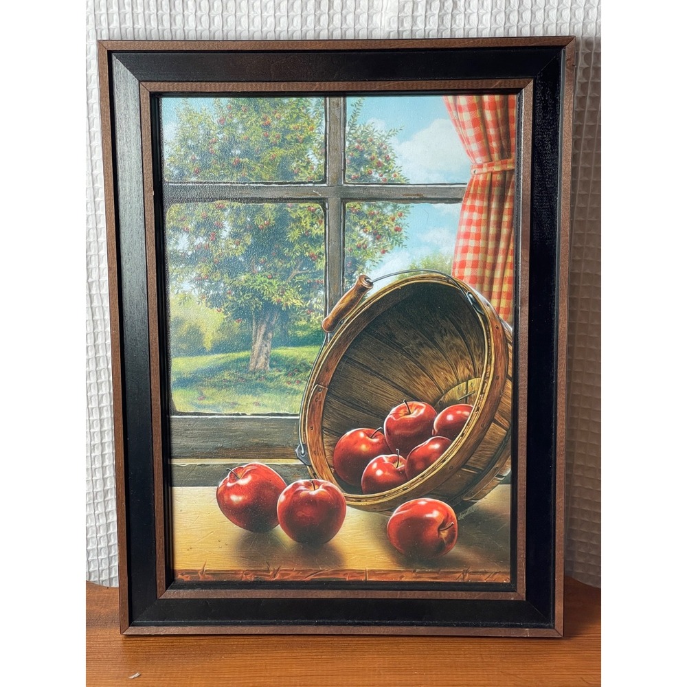 Doug Knutson "Red Delicious" Framed Art Print Rustic Farmhouse Kitchen Decore